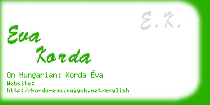eva korda business card