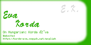eva korda business card